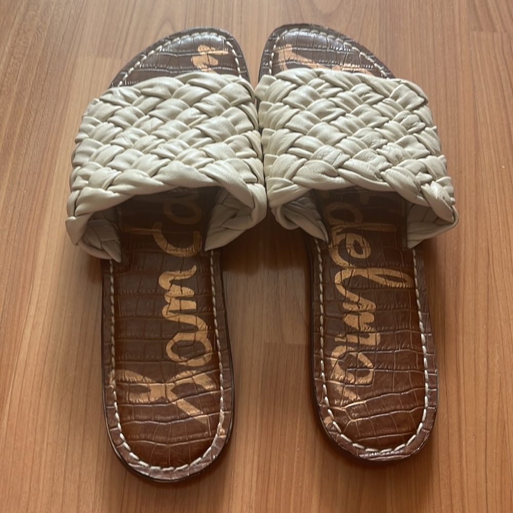 Sam Edelman Griffin white leather sandals. Size 10.